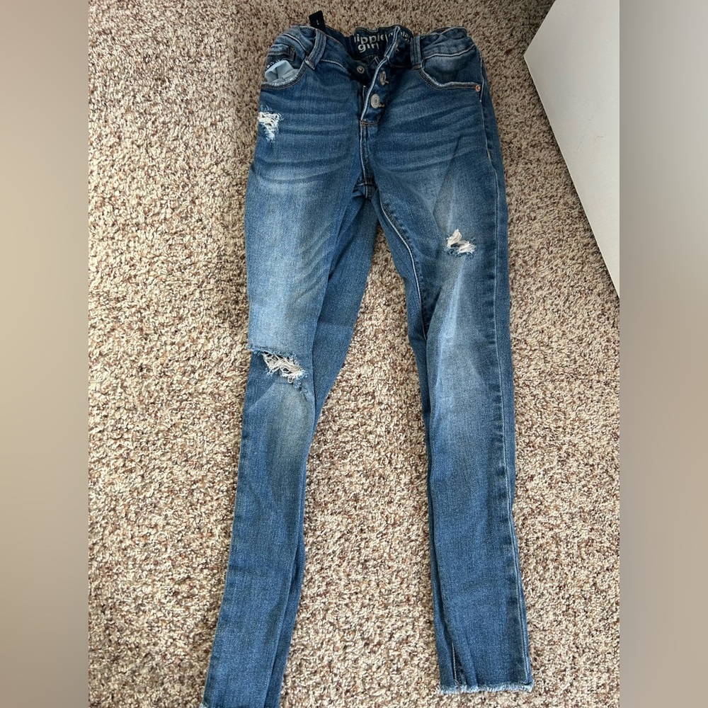 Hippie girl regular straight jeans